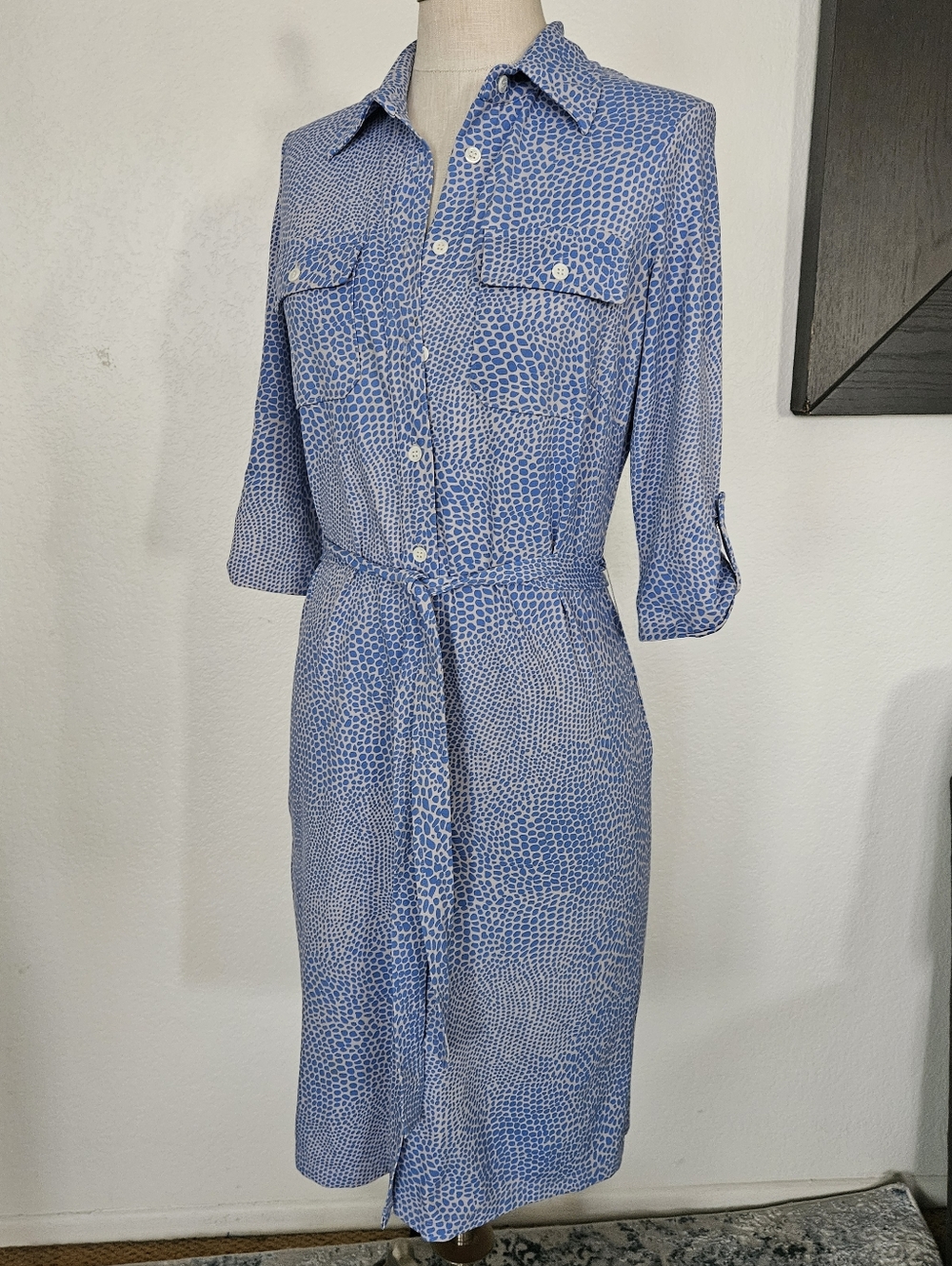 J. McLaughlin Gilchrist Shirt Dress Catalina Cloth Tie Waist XS